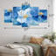 Bleu délicat pétales de fleurs III - art mural - ensemble de décorations en diamant