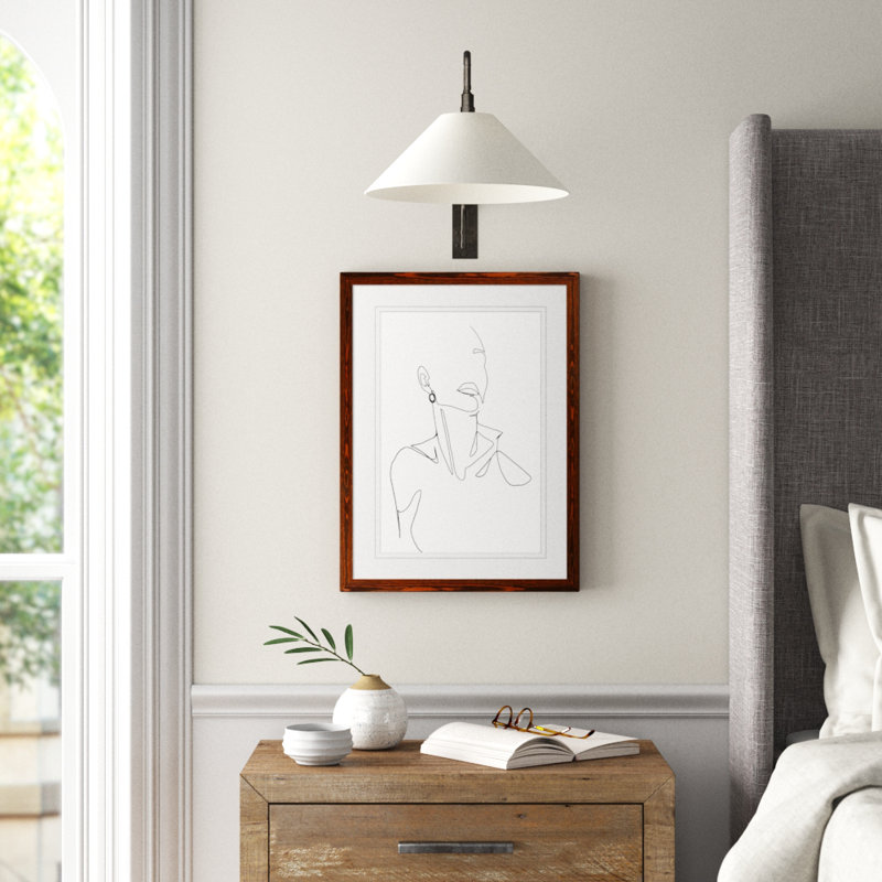 Reproduction d’art encadrée « éternel Elegance II » par Grace Popp, Cadre de toiles encadrées moka, Pas de tapis