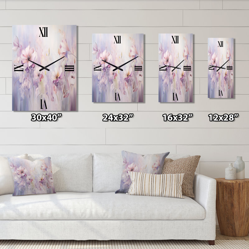 Horloge murale mauve botanique mauve III - Abstract Botanicals, Petit