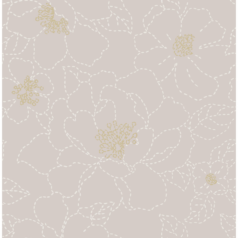 Double rouleau floral Camariya, Mauve