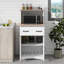 Armoire à micro-ondes avec rangement blanc