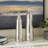 Ingetrud Aluminum Metal Decorative Silver Vase with Wavy Accents and Textured Ridges Set-2050494429