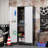 30 In. W X 71 In. H X 15 In. D 2-shelf Metal Freestanding Storage Cabinet With Multipurpose Pegboard In Gray And White