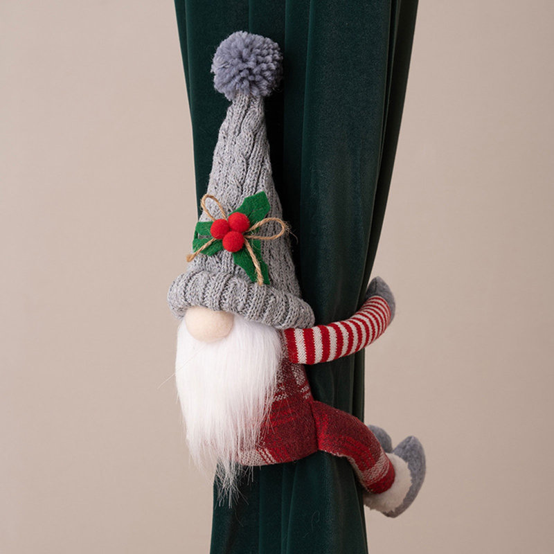 Fermoirs de rideaux de Noël sans visage, Grey