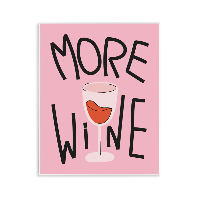 Plus de vin sur plaque rose, art par House of Lulu