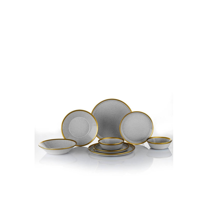 Service de table (16 pièces), Gris, doré