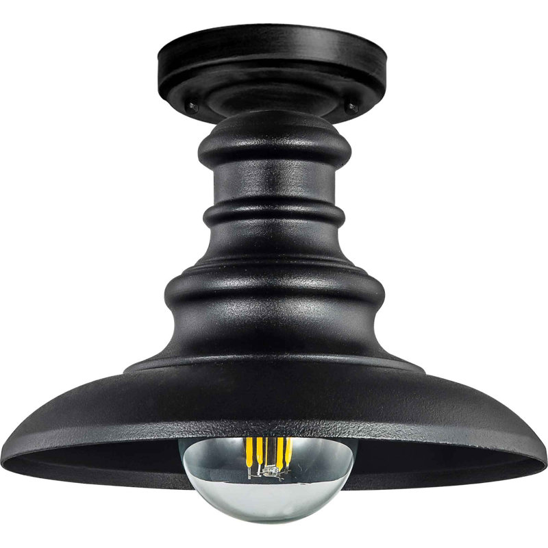 Luminaire suspendu d'extérieur noir semi-encastré 1 lumière Alesis