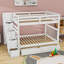 Lit superposé double au-dessus de double, lit superposé en bois avec tablettes et tiroirs-1425698813