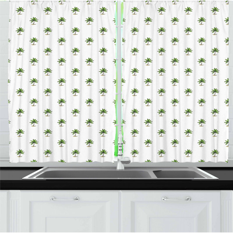 Floral Tailored Kitchen Curtain