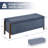 Multifunctional Chenille Storage Bench with Cylindrical Solid Wood Legs-304230507