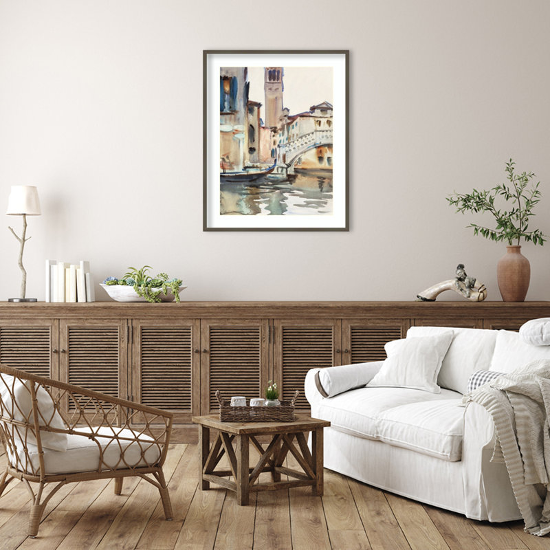 Reproduction d'art mural encadrée en bois Sargents de Venise par John Singer, H 41 po x l 33 po