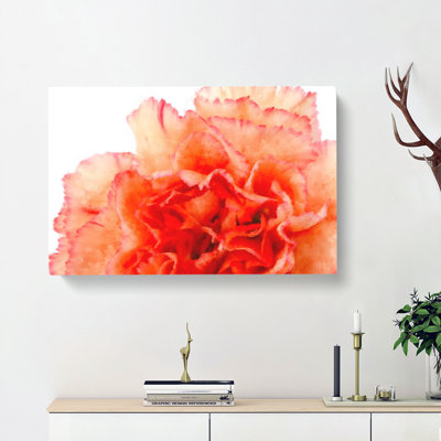 Orange Carnation Flower - Wrapped Canvas