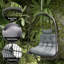 Balancelle suspendue en rotin pliable, gris foncé