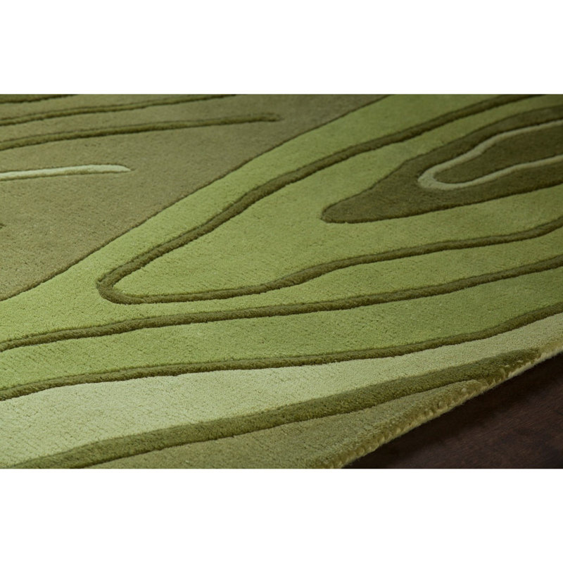 Inhabit Designer Olive Area Rug, 5' x 7'6"