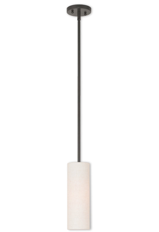Luminaire suspendu cylindrique à 1 lumière Flaire, Bronze anglais