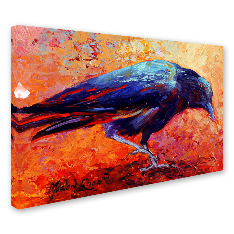 'Crow 12' Print on Wrapped Canvas, 12" H x 19" W