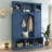 Modern All-in-One Hall Tree with Adjustable Shelves, Classic Arched Farmhouse Storage Bench with Dual Side Cabinets, Elegant Entryway Organizer with 7 Hooks for Mudroom, Hallway, Blue-129607252