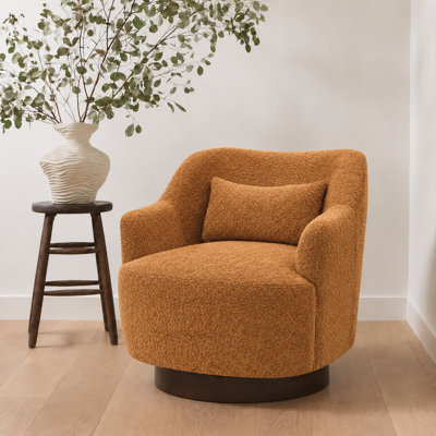 Fauteuil d'appoint moderne pivotant en tonneau pivotant avec rotation à 360 °, fauteuil Boucle
