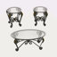 Ensemble de 3 tables basses en verre trempé, table basse décorative elliptique avec tables d'appoint rondes, table basse de chambre à coucher avec fabrication robuste pour le salon