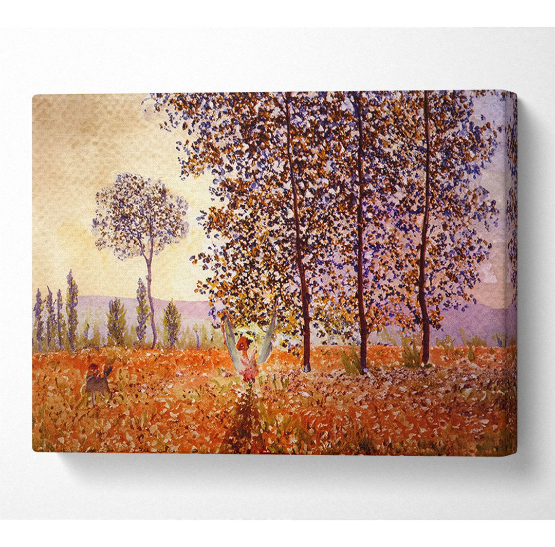 Monet Pappeln im Sonnenlicht - Kunstdrucke auf Leinwand - Wrapped Canvas