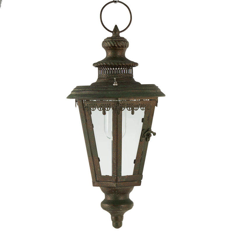 Cole And Grey Metal Lighthouse Style Decorative Indoor Outdoor Candle Lantern With Ring Handle