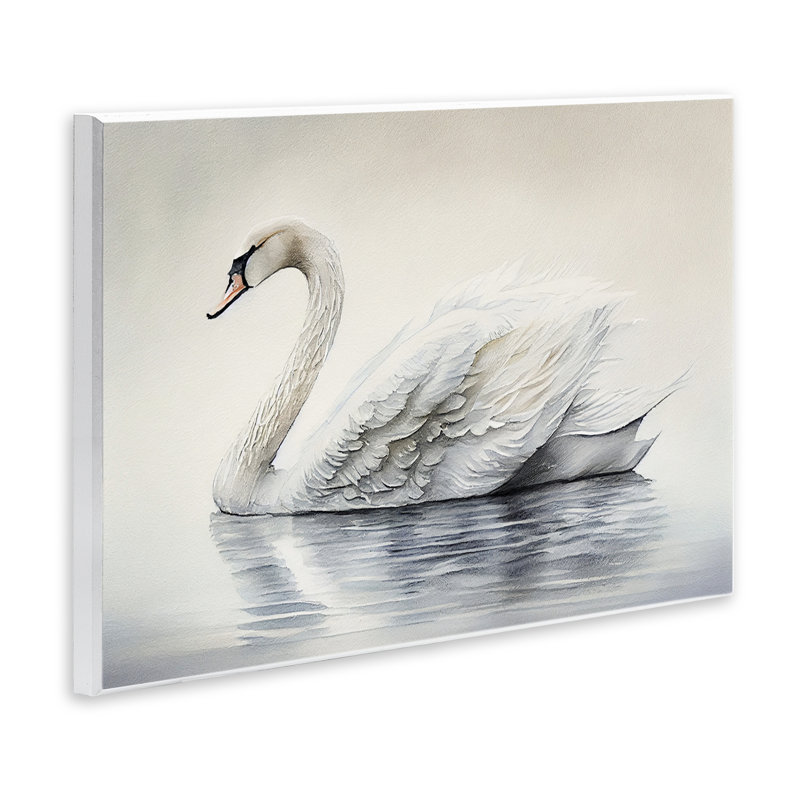Élégante plaque murale cygne flottant, design par Sasha, H 10 po x l 15 po