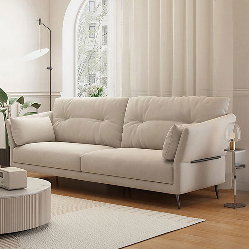 Ensemble de salon 3 pièces 100% polyester blanc crème