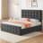Bed Frame With Headboard And 4 Storage Drawers, Platform Bed Frame Square Stitched Button Tufted-1669489741-1669489732