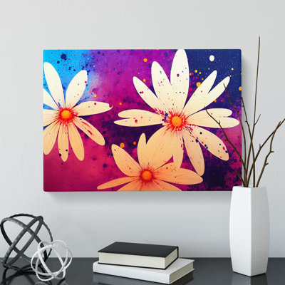 Daisy Flower Splash Vol.6 Abstract - Wrapped Canvas