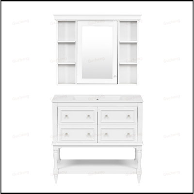 Meuble-lavabo de 36 po avec armoire à miroir et tablette réglable