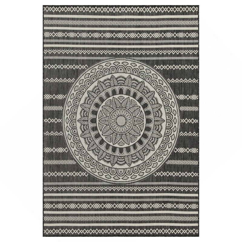 Anthracite Indoor/Outdoor Area Rug, Rectangle 7'10" x 10'3"