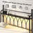 King Metal Platform Bed with Floral Style Headboard, Bed Frame with RGB LED Lights, Charging Station & Ample Storage Space, Easy Assembly, Black-1489262202-1489262086
