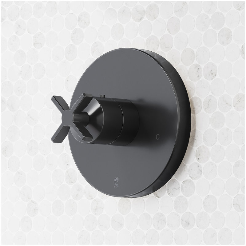 Vassor Thermostatic Shower System With 3 Body Sprays, Slide Bar and Hand Shower - Matte Black, Matte Black