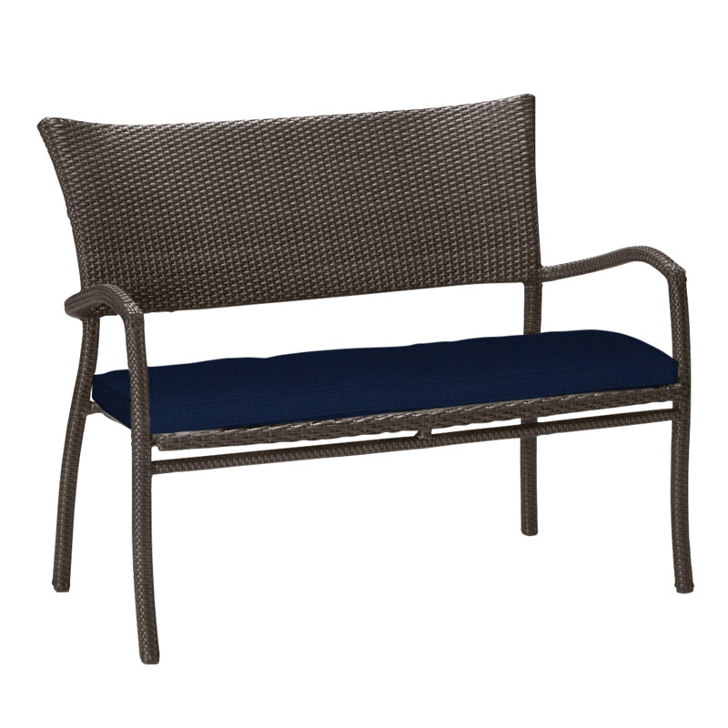 Banc tissé Skye - Noyer noir, Noyer noir, Velours indigo, Welt