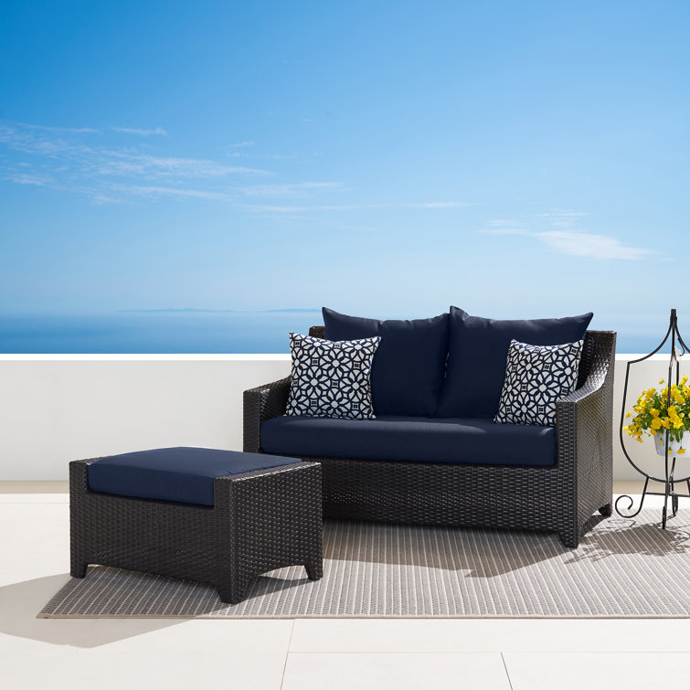 Wildon Home® Fionnula 55'' Wide Outdoor Wicker Loveseat With