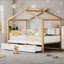 Lit maison en bois blanc