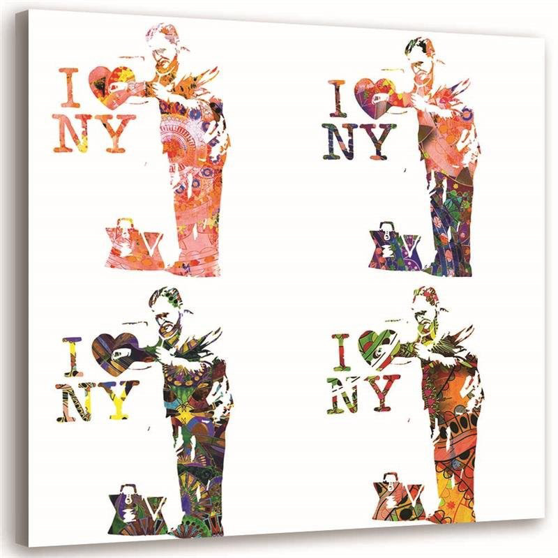 Leinwandbild Banksy Wandbild i love new york, Collage