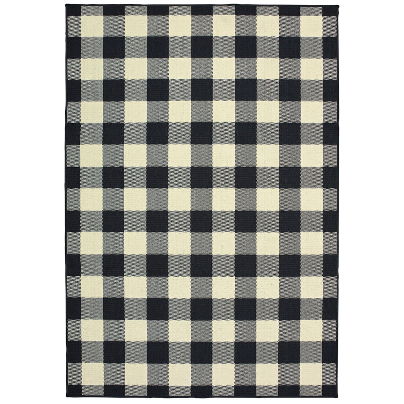 Crawfordville Plaid Indoor / Outdoor Rug, Rectangle 5'3" x 7'6"