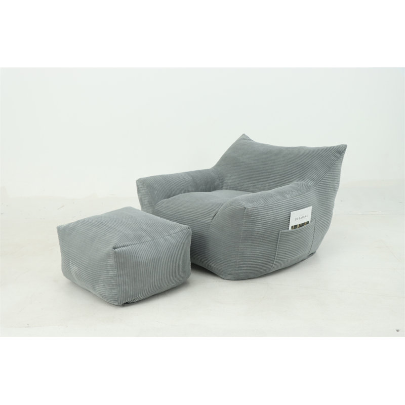 Fauteuil à billes pour adultes, canapé paresseux surdimensionné pour salon et chambre à coucher, Gris