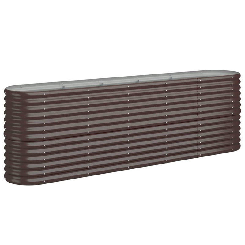 Garden Raised Bed Powder-coated Steel, Brown, 68 cm x 224cm x 40cm