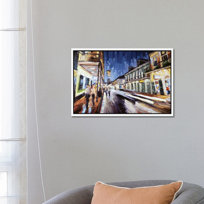 Bourbon And St Peter by Roger Disney - Painting on Canvas, 45.72cm H x 66.04cm W x 3.81cm D, White Framed