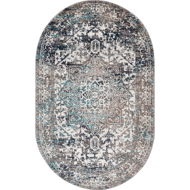 Inesse Oriental Indoor Rug, Oval 5'1" x 8'