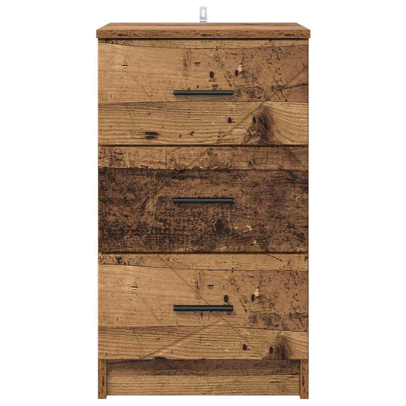 38cm W Manufactured Wood Bedside Table, Old Wood