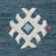 Tapis bleu sarcelle / bleu / brun Del Mar fait à la main-1404038833