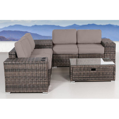 Demarest Fully Assembled 8 Piece Sectional Seating Group with Cushions