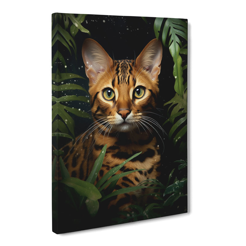 Bengal Cat Romanticism - Wrapped Canvas, 76cm H x 50cm W x 3cm D