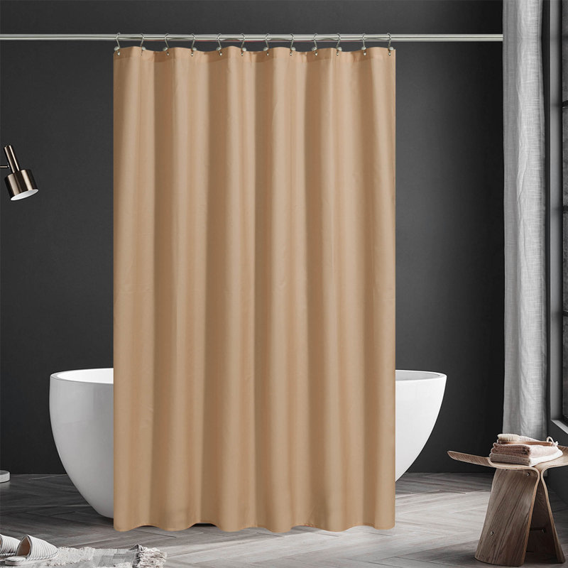 Water Repellent Fabric Solid Colour Shower Curtain, Black, 84" H x 72" W