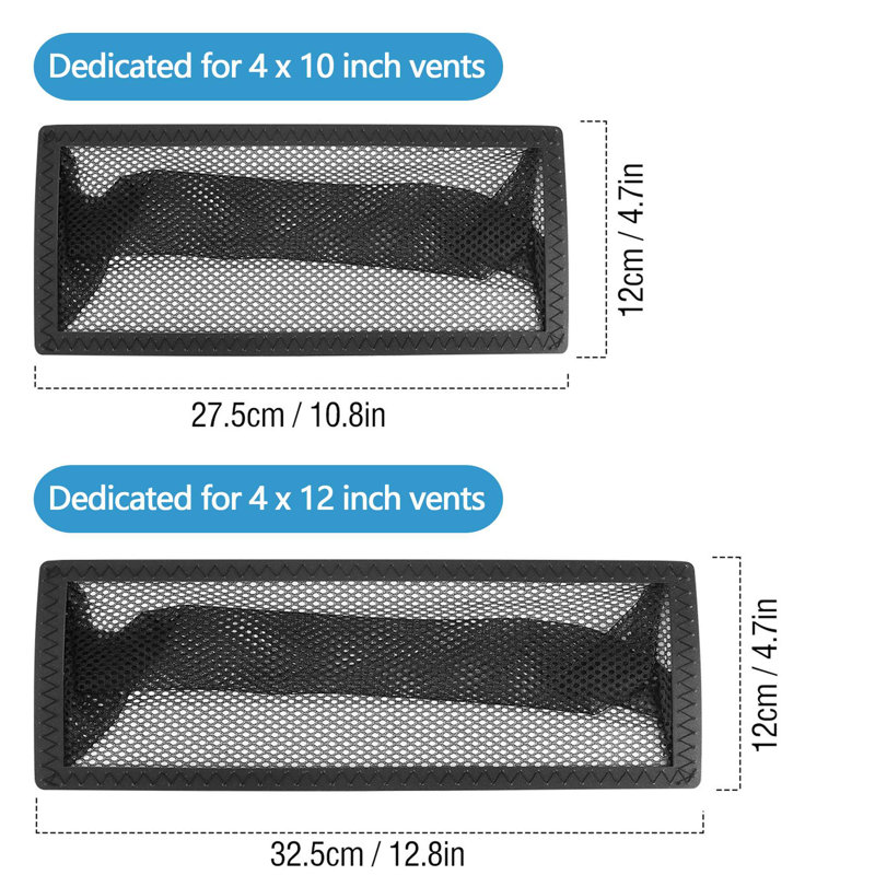 3 pièces de filtres à moustiquaire pour évent de maison, 4 pouces, H 0,1 po x l 12 po x P 4 po