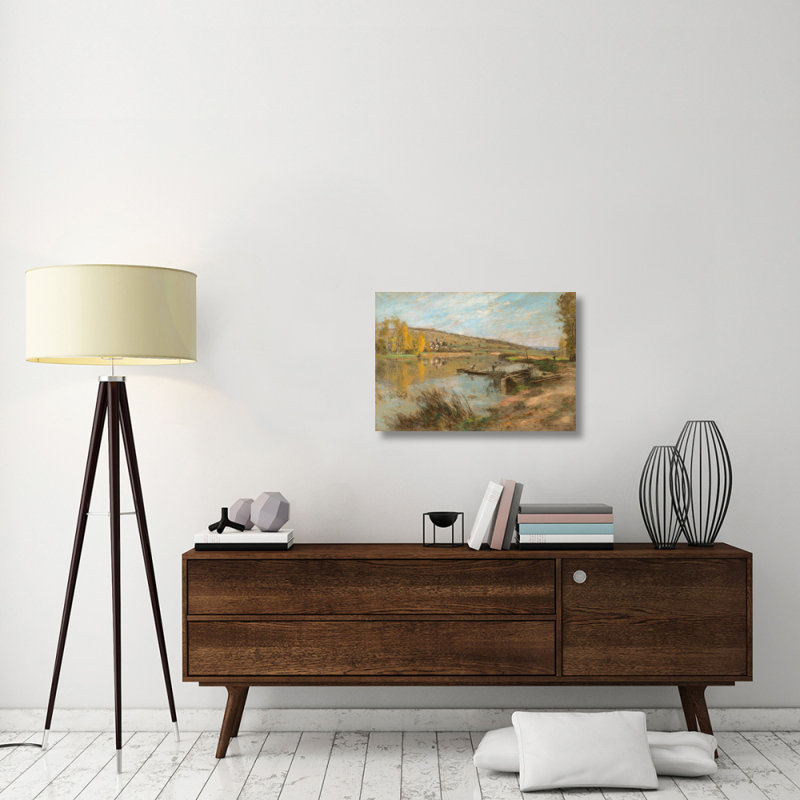 " River Marne At Chart, 1904 ", 21" H x 30" W x 1.5" D