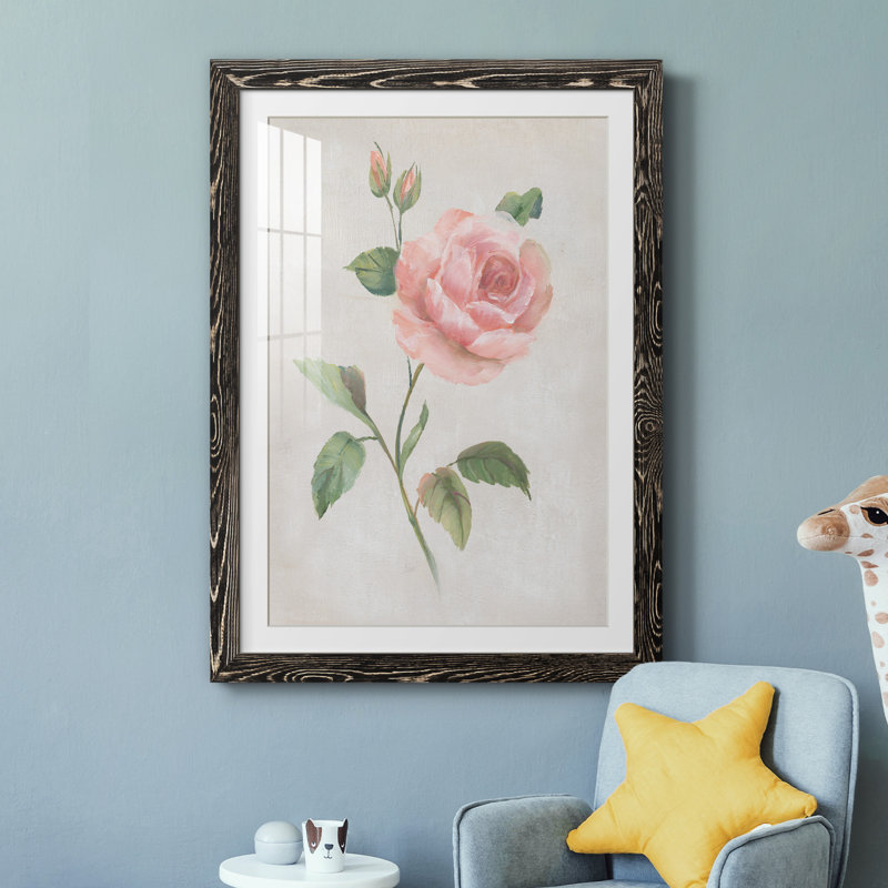 Grandiflora I - peinture encadrée, H 37,5 po x l 27,5 po x P 1,5 po, Cadre noir